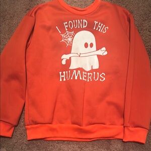 $3 or Free with Bundle🎁 Orange Halloween Sweatshirt with Ghost Print